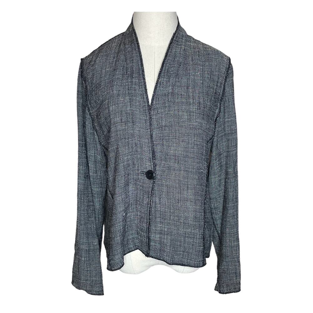 Eileen Fisher Petite Women’s Size Medium Linen Blend Jacket/Blazer Lagenlook
